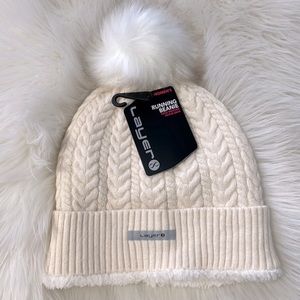 Braided cable knit Beanie  super soft teddy lining